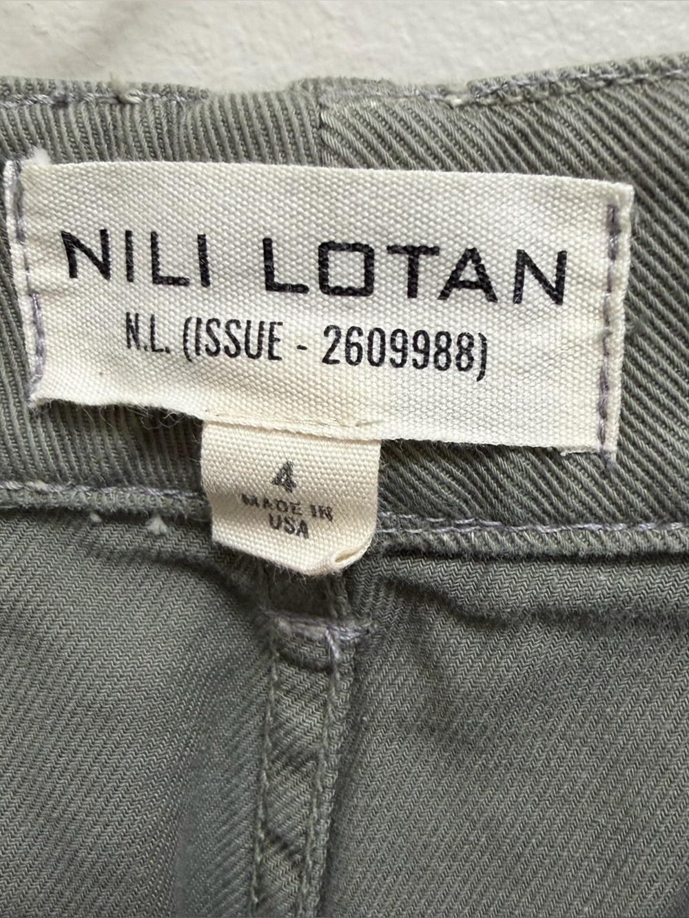 Nili Lotan Quentin Pant High Rise Wide Leg Carpenter Cargo Admiral Green Size 4 - Picture 8 of 8